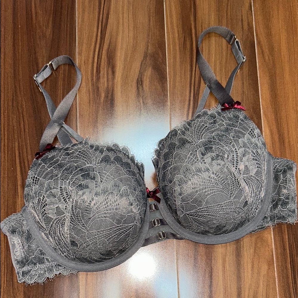 38D Cacique boost balconette grey strappy bra
